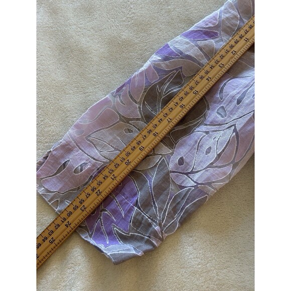 Alfred Dunner Womens Shirt Size 18w Button Up Leaf Lavender Sheer Flowy Vintage - Picture 7 of 10